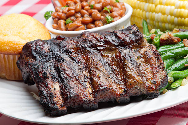 Fried pork ribs on pink dish served with chilli sauce. This menu looks appetizing