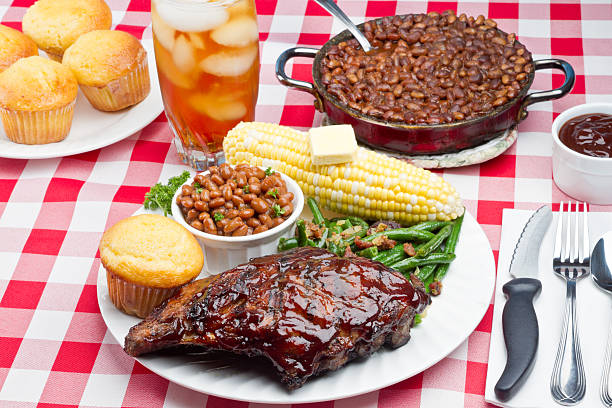 istock Baby Back Pork Ribs, Baked Beans, Corn on the Cob 157240342