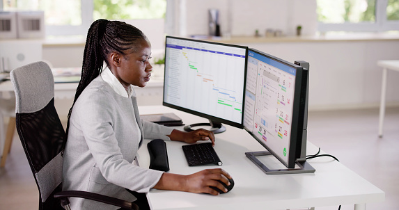 List Tech Computer Tech Schedule List On Computer Screen Stock Photo - Download Image Now ...