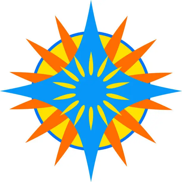 Vector illustration of Abstract sunburst logo design in a vector illustration