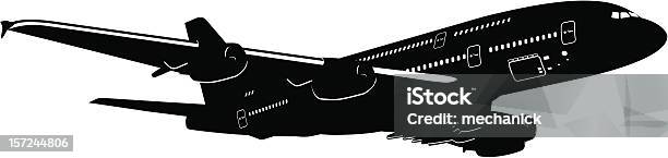 Ilustración de A 380 Jetliner y más Vectores Libres de Derechos de Silueta - Silueta, Aeropuerto, Agarrar