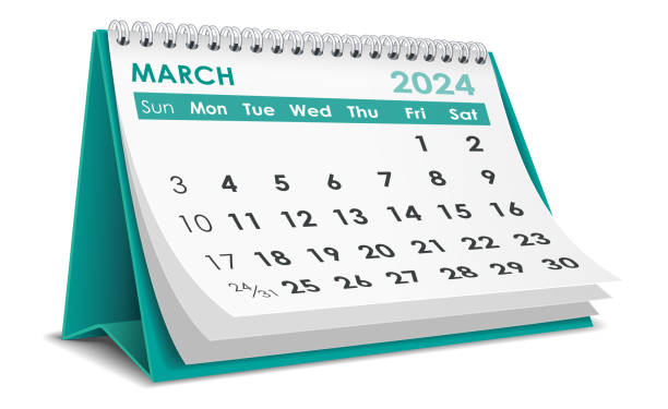 Illustration vector of March 2024 Calendar vector art illustration