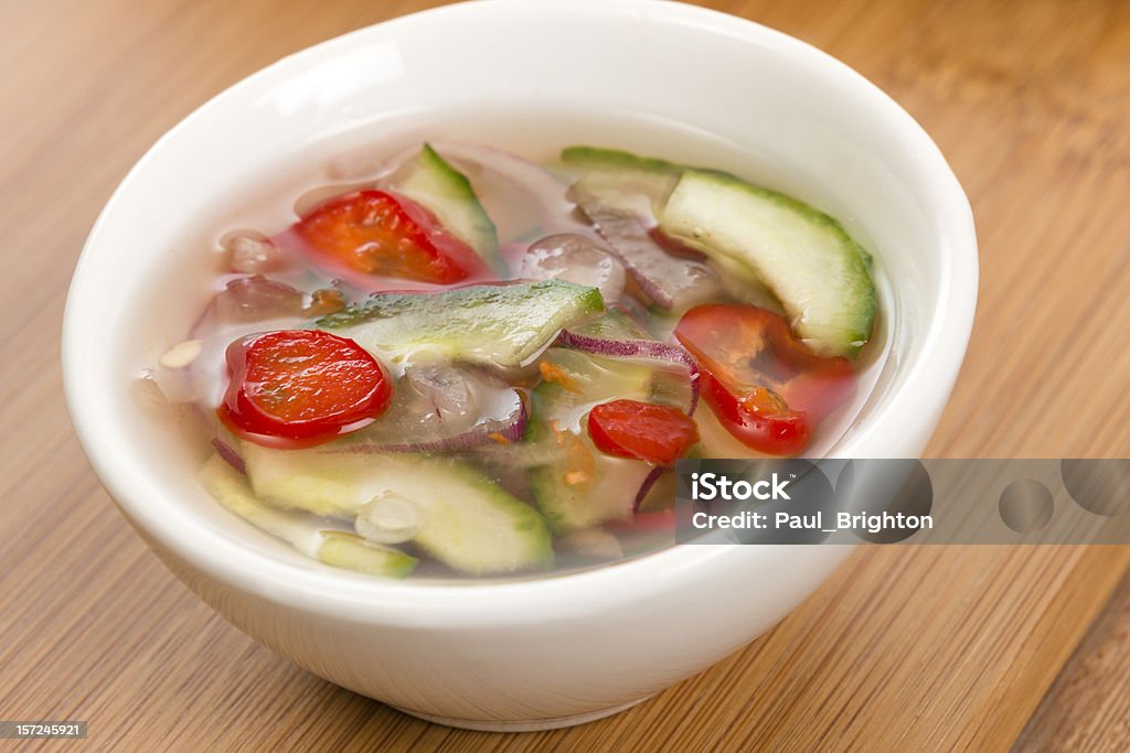 Times (&#3629;&#3634;&#3592;&#3634;&#3604;) Thai cucumber and shallots relish for satay. Bowl Stock Photo