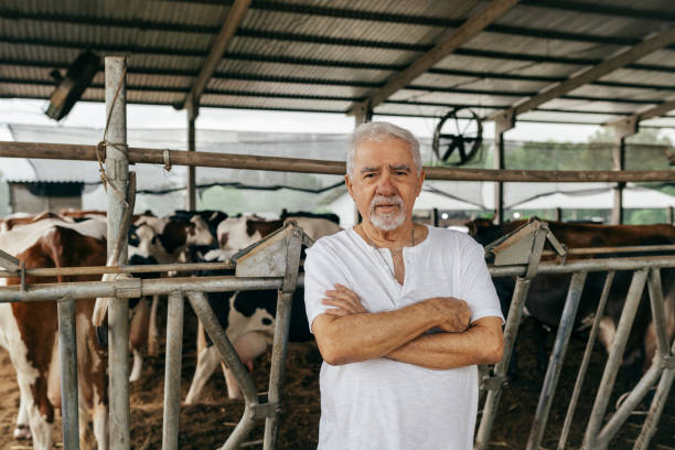 istock Portrait of a dairy farmer 1572467469