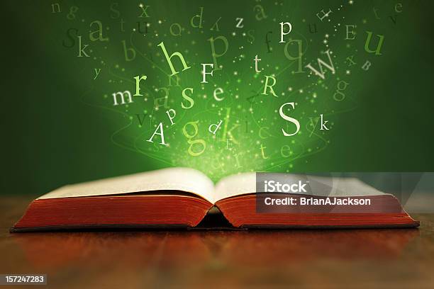 Magic Words Stock Photo - Download Image Now - Book, Exploding, Characters