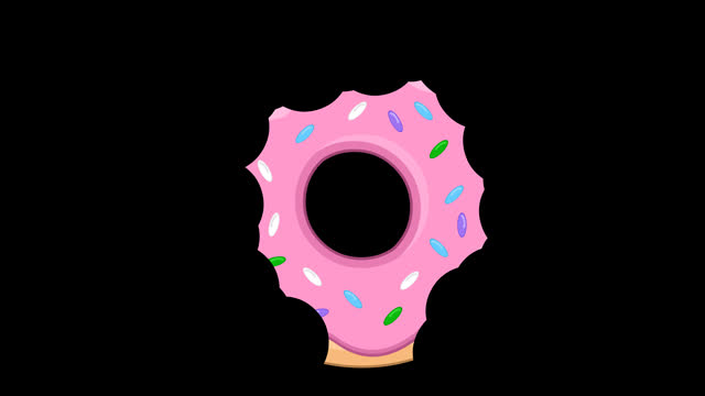 video animation eat bite donut cartoon