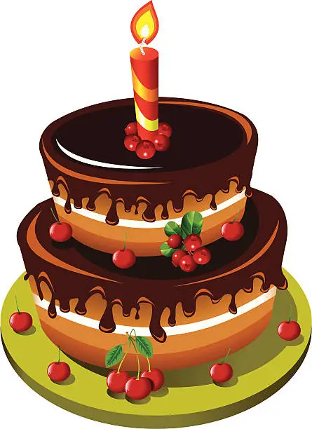 Vector illustration of chocolate cake