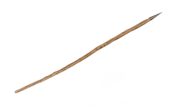 istock antique wooden spear isolated on white background 1572531843
