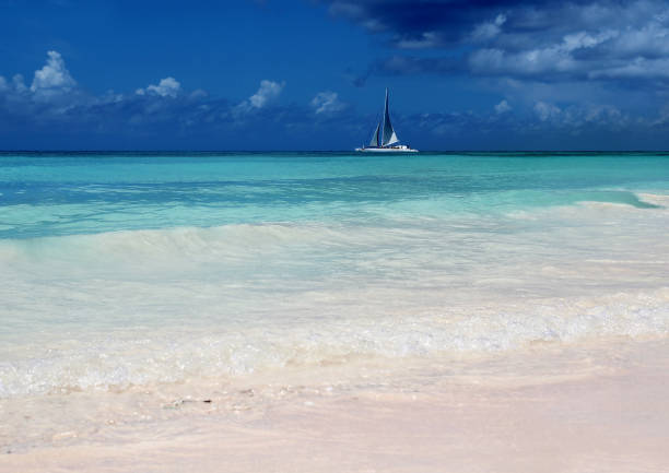 istock The view of a gorgeous beach. Blue ocean on a sunny d 1572564332