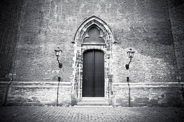 istock Cathedral Entrance And Brick Wall, Gouda, Holland 157256845