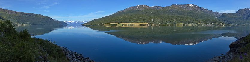 Landscape at the road E6 at Skarvdalen in Troms og Finnmark county, Norway, Europe