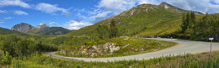 Landscape on the Scenic Route Senja in Troms og Finnmark county, Norway, Europe