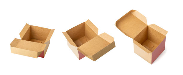 istock Empty Cubic Paper Box, Brown Cardboard Package Mockup, Ecological Consumption Concept, Open Cube Box 1572616944