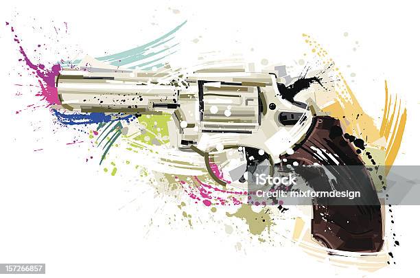 Schizzo Di Revolver - Immagini vettoriali stock e altre immagini di Arma da fuoco - Arma da fuoco, Arte, Immagine dipinta