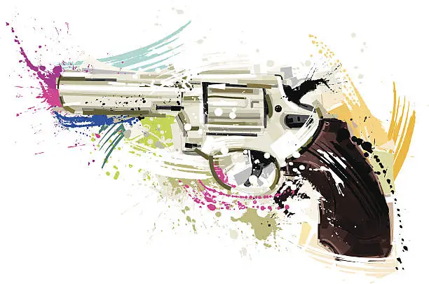Vector illustration of revolver sketch