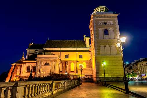 Saint Anne's church in evening, Old Town of Warsaw