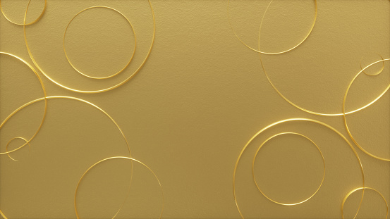 Abstract circles on gold background