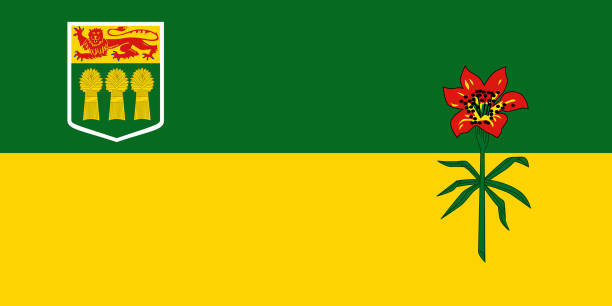 флаг саскачевана - saskatchewan province canada flag stock illustrations