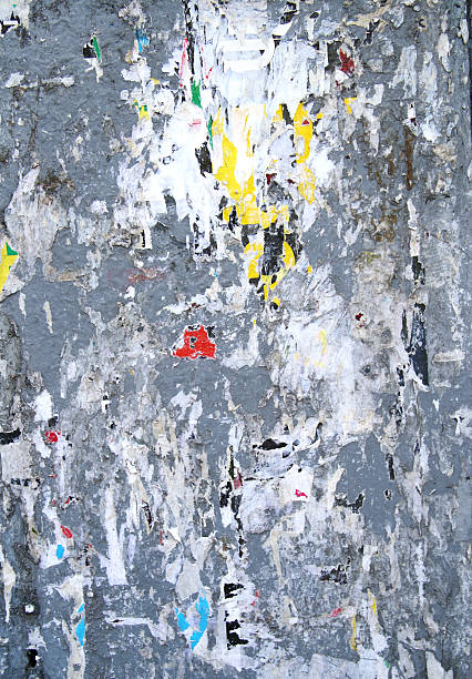 istock Old textured abstract background with pieces of torn paper 157273508