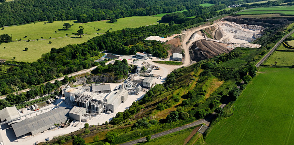Aerial Drone photo of Glenarm Limestone Quarry County Antrim Northern Ireland