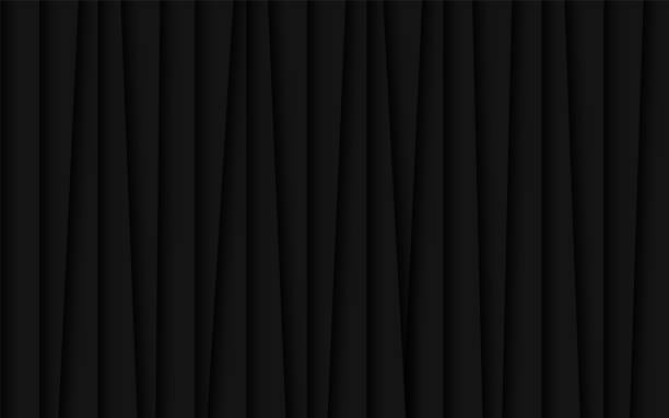 istock Black abstract overlap stripes background. Black metallic geometric illustration with dark gradient 1572774679