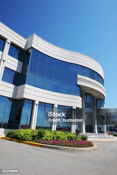 Modern Office Building Entrance Stock Photo - Download Image Now - Awe, Blue, Building Entrance