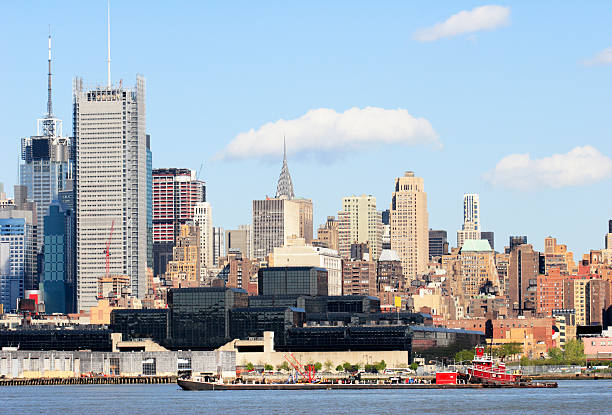 West Side of Manhattan across Hudson River stock photo