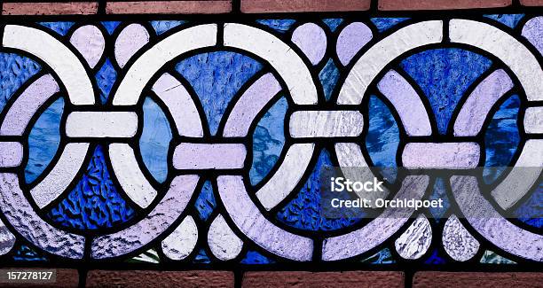 Celtic Border In Stained Glass Stock Photo - Download Image Now - Abstract, Celtic Knot, Blue