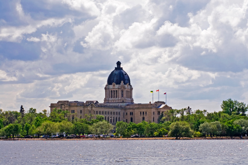 Saskatchewan Legislation Building and Wascana Lake, Regina, Sask., Canada