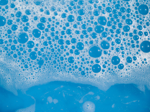 foam background in blue