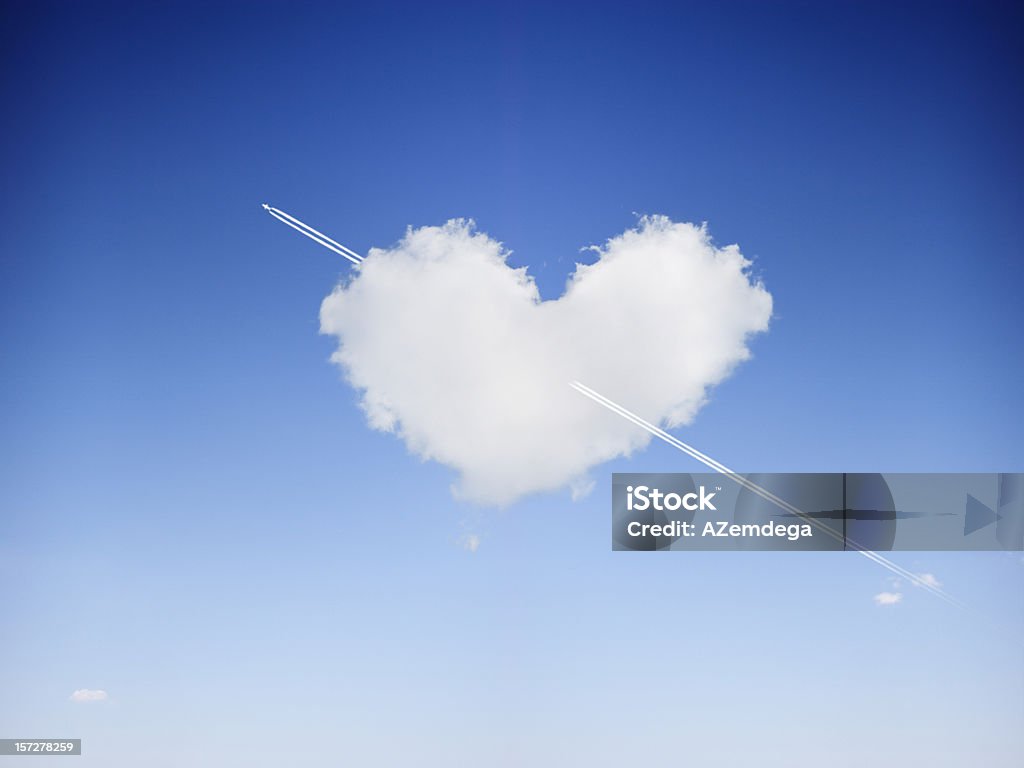 Nublado amor - Foto de stock de Avião royalty-free