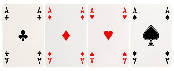 four of a kind - Aces  ace stock pictures, royalty-free photos & images