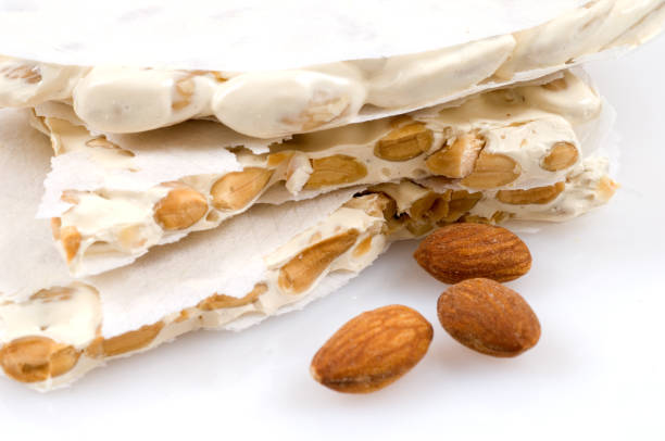 Nougat on Turquoise Background