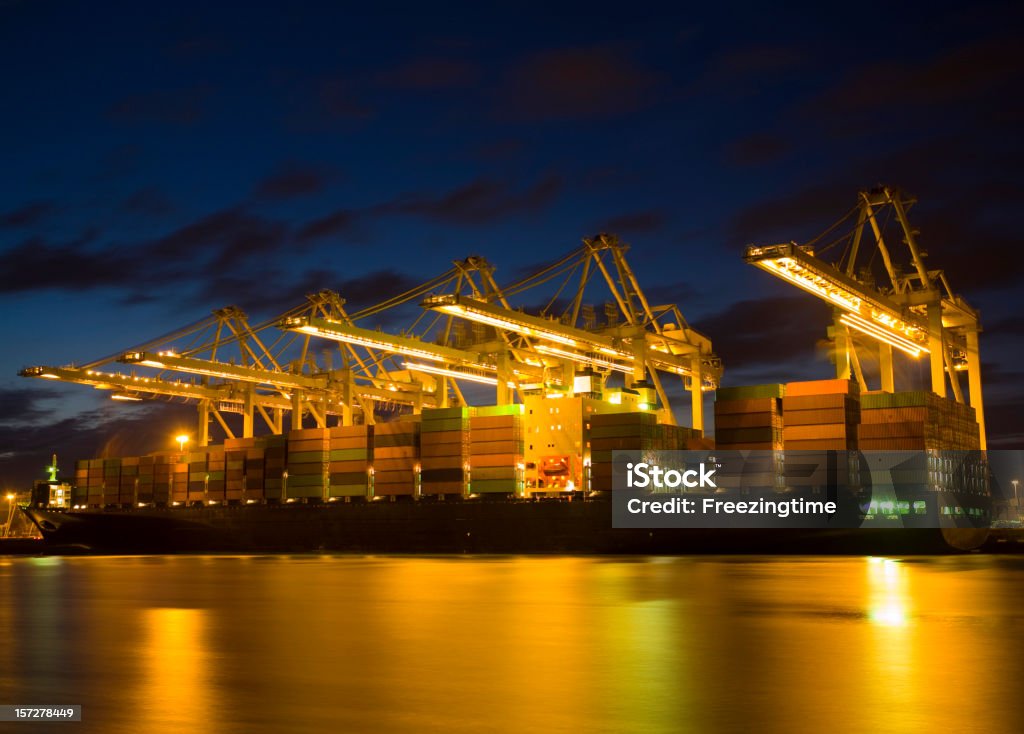 Harbor attività di notte - Foto stock royalty-free di Acqua