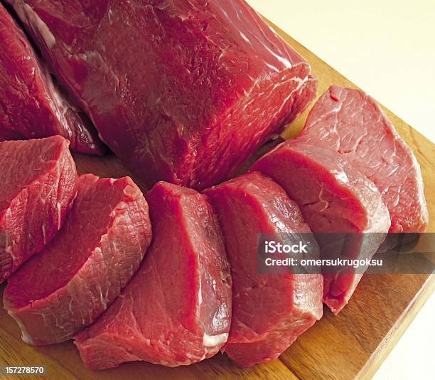 Rohe Rindfleisch Steak Stockfoto und mehr Bilder von Kalbfleisch - Kalbfleisch, Farbbild, Filet Mignon