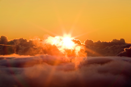 Amazing sunrise at Haleakala on the island of Maui.