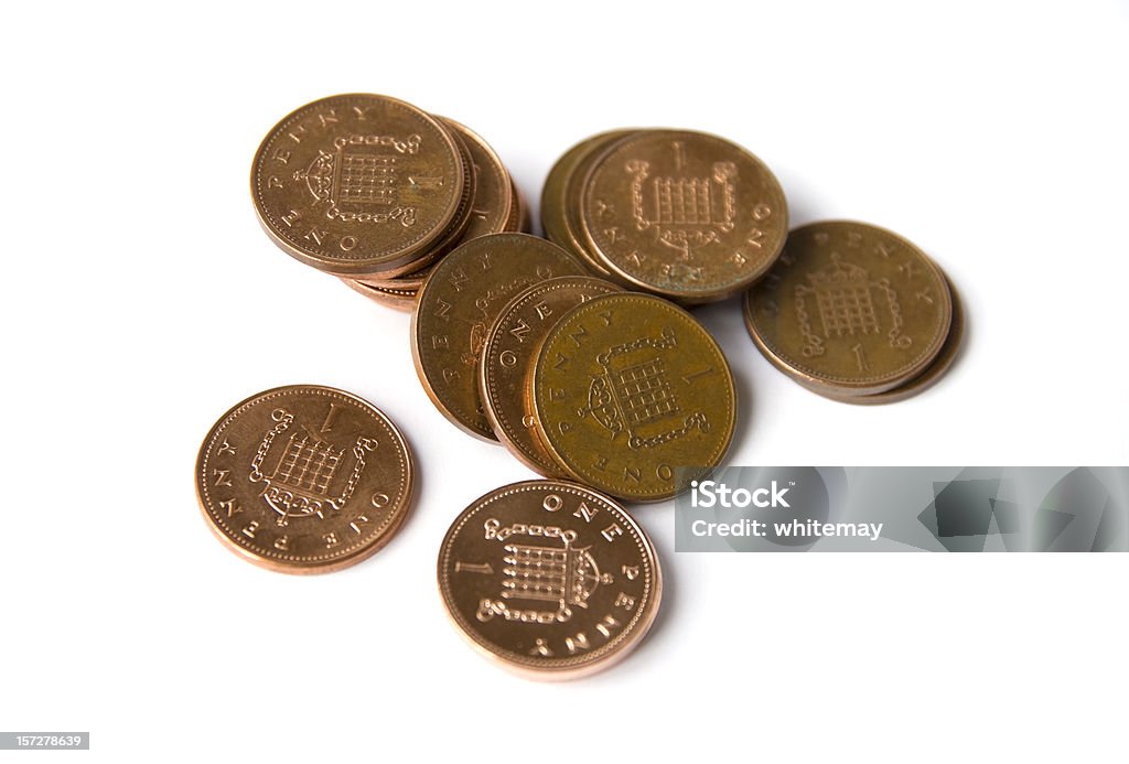 Liczenie monety - Zbiór zdjęć royalty-free (Moneta jednopensowa)