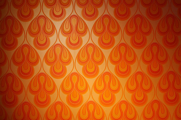 psicodélico 1970 papel de parede retrô descolado - 1960s style image created 1960s retro revival old fashioned - fotografias e filmes do acervo