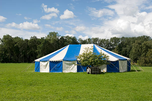istock Blue and white party tent 157279086