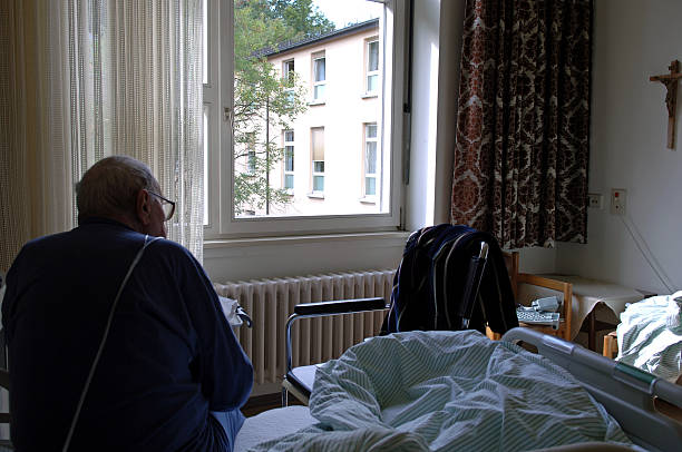 istock Old man in a hospital 157279088