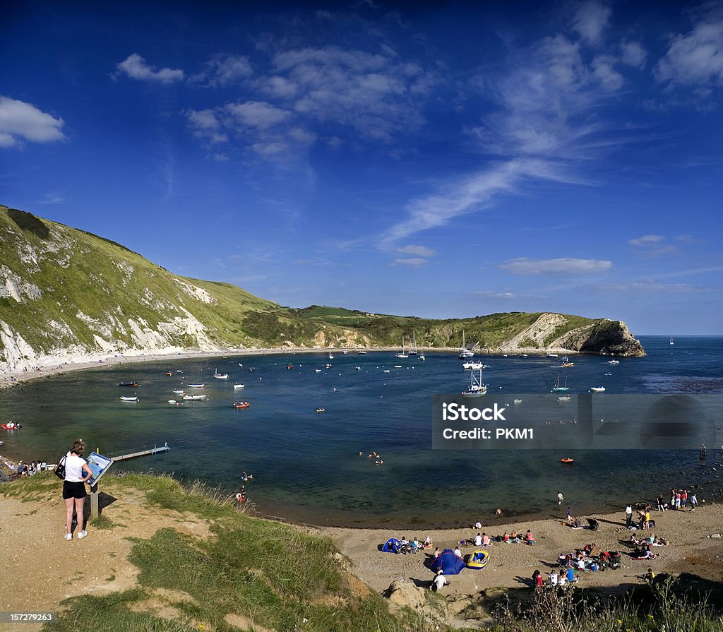 Lulworth Cove - Foto de stock de Acampar royalty-free