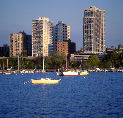 Milwaukee Marina from the Lake with part of the City in the Background