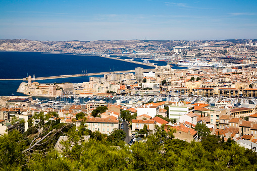 Marseille view from the Notre Dame de la Garde's hill