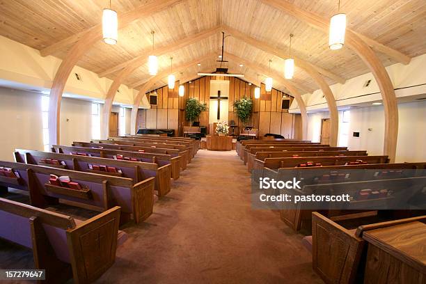 Small Church Sanctuary Stock Photo - Download Image Now - Church, Indoors, Baptist