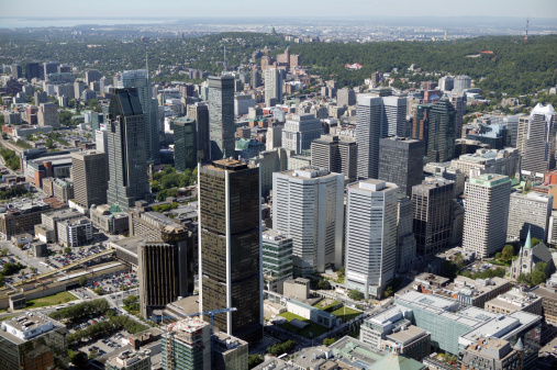 Aerial view from montreal skyline