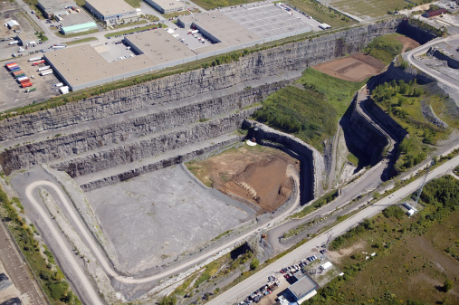 aerial view on a quarry in montreal