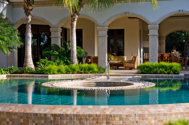 istock Swimming Pool and Spa at an Estate Home 157279908