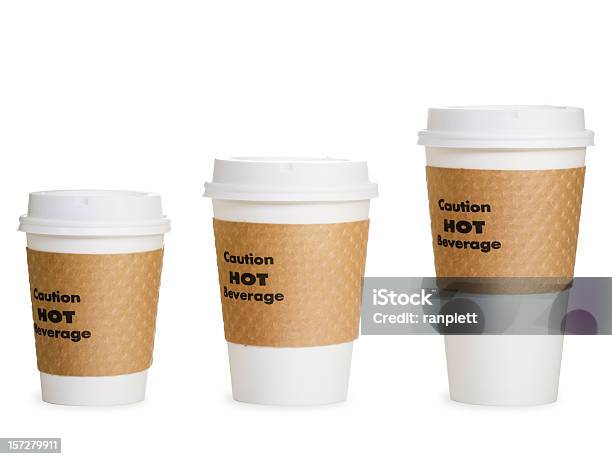 소형 중형 대형 커피컵 클리핑 경로가 종이 커피잔에 대한 스톡 사진 및 기타 이미지 - 종이 커피잔, 컷아웃, 3가지 개체