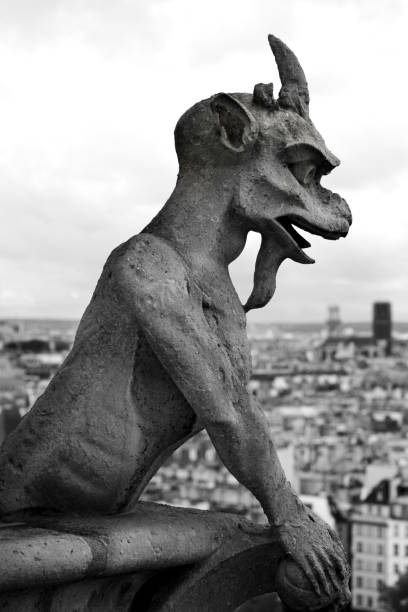 istock Gargoyle in Paris Black and White 157279943