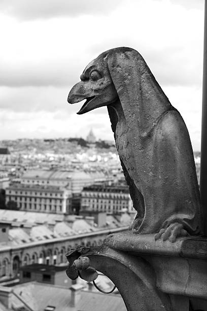 Gargoyle on top of Notre Dame Cathedral, Paris, France